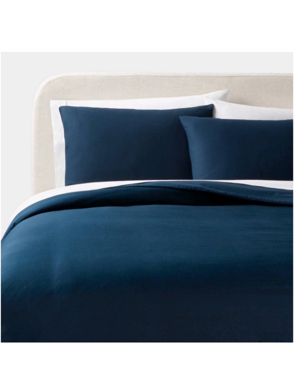 Threshold - King Washed Cotton Sateen Duvet Cover and Sham Set blue NEW